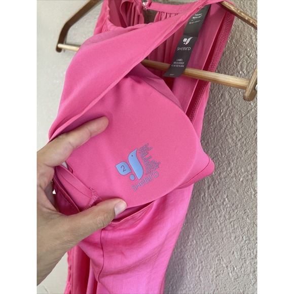 SheBird Emma One & Done Bra Maxi Dress Bright Pink Size 2 XS - Picture 9 of 12